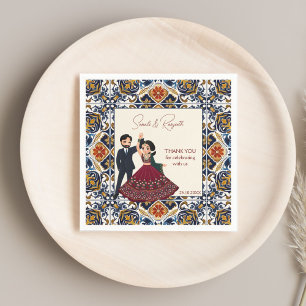 Mehndi and sangeet Indian wedding personalized Napkin