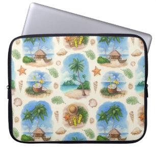 Mehndi Design: Curved Doodle Tracery Laptop Sleeve