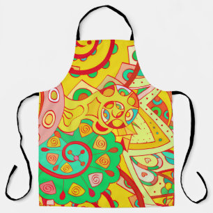 Mehndi Doodle: Colourful Ethnic Texture. Apron