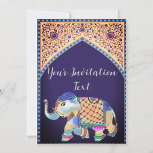 Mehndi elephant Invitation