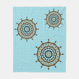 Mehndi Fantasy Copper Fleece Blanket
