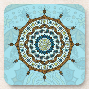 Mehndi Fantasy Copper Square Coaster