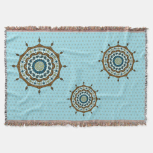 Mehndi Fantasy Copper Throw Blanket