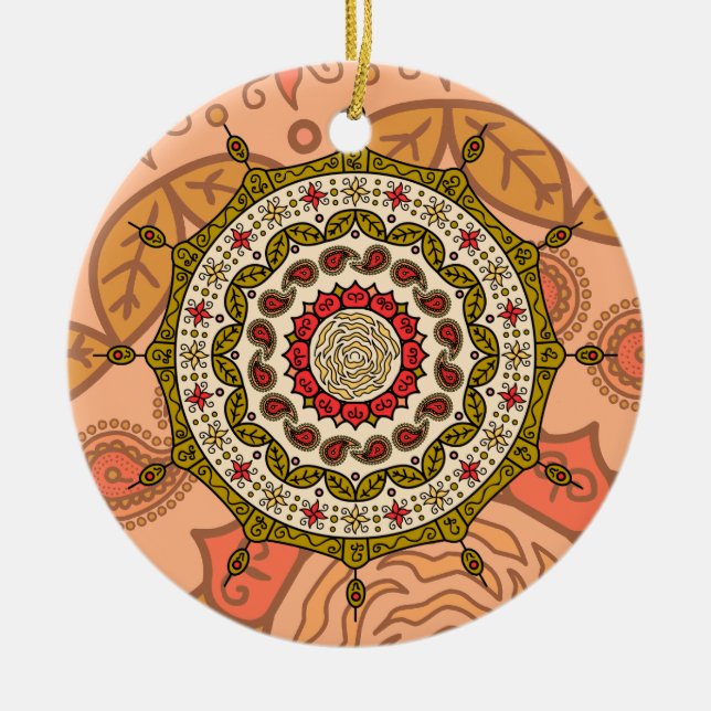 Mehndi Fantasy Gold Ornament (Front)