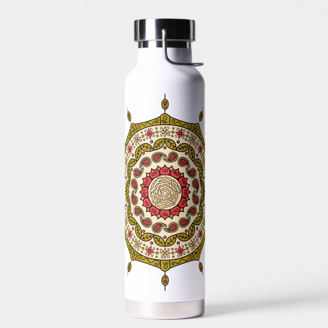 Mehndi Fantasy Gold Water Bottle (Left)
