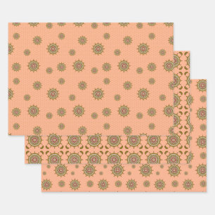 Mehndi Fantasy Gold Wrapping Paper Set