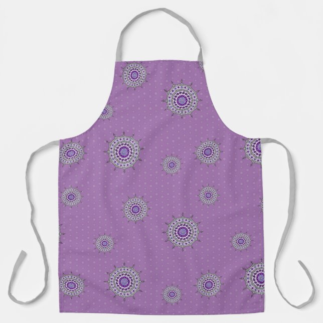 Mehndi Fantasy Silver All-Over Print Apron (Front)
