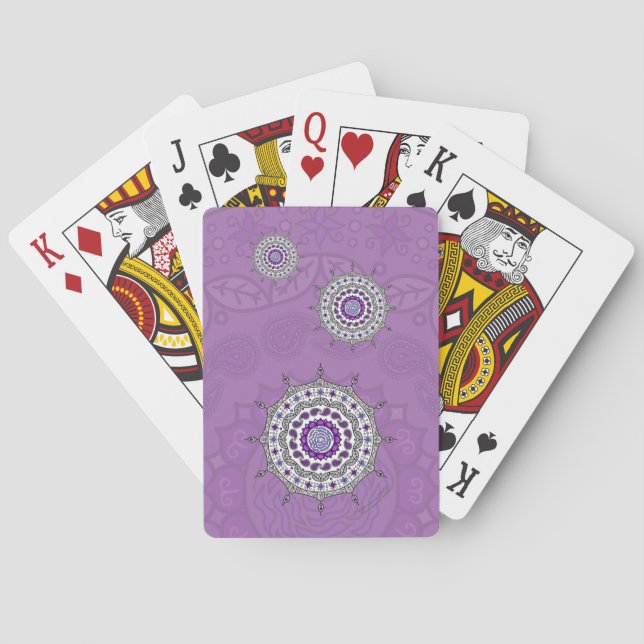 Mehndi Fantasy Silver Classic Playing Cards (Back)