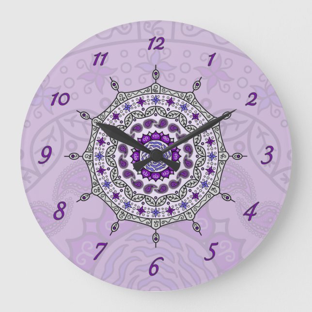 Mehndi Fantasy Silver Clock (Front)