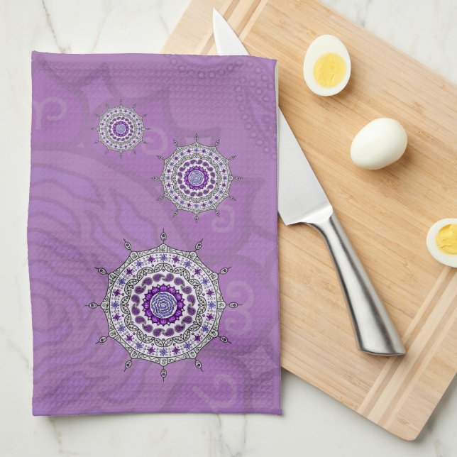 Mehndi Fantasy Silver Hand Towel (Quarter Fold)