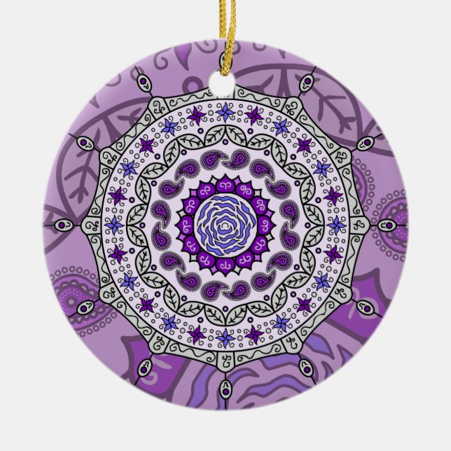 Mehndi Fantasy Silver Ornament (Front)