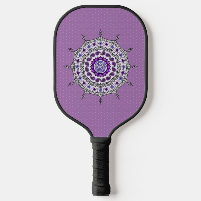 Mehndi Fantasy Silver Pickleball Paddle (Front)
