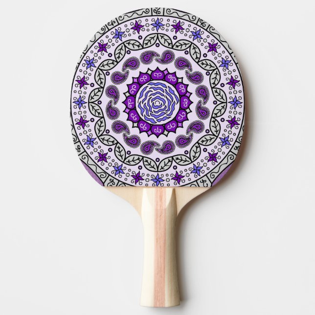 Mehndi Fantasy Silver Ping Pong Paddle (Front)