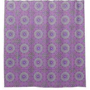 Mehndi Fantasy Silver Shower Curtain