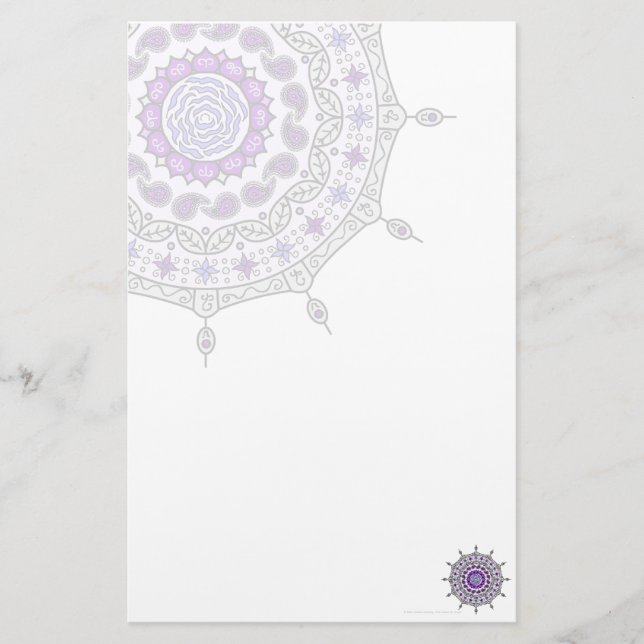 Mehndi Fantasy Silver Stationery (Front)