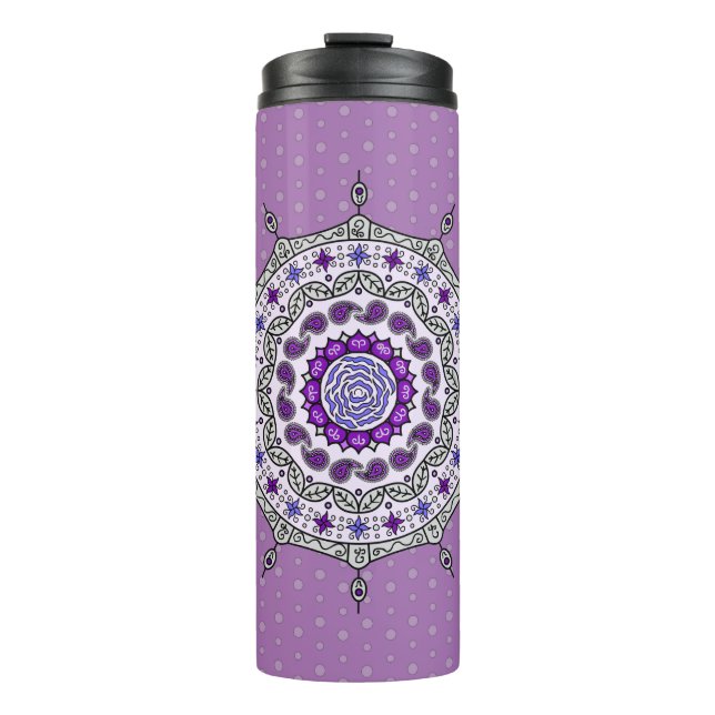 Mehndi Fantasy Silver Thermal Tumbler (Front)