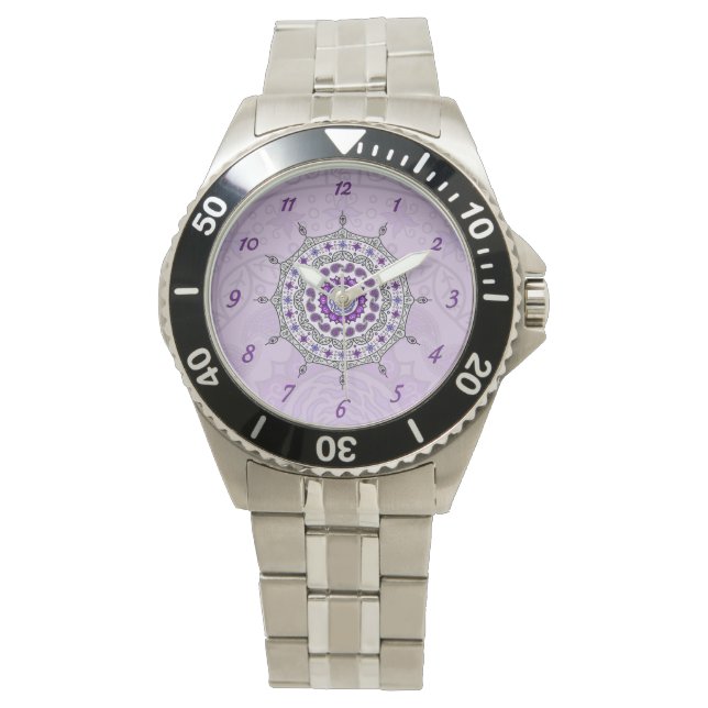Mehndi Fantasy Silver Watch (Front)