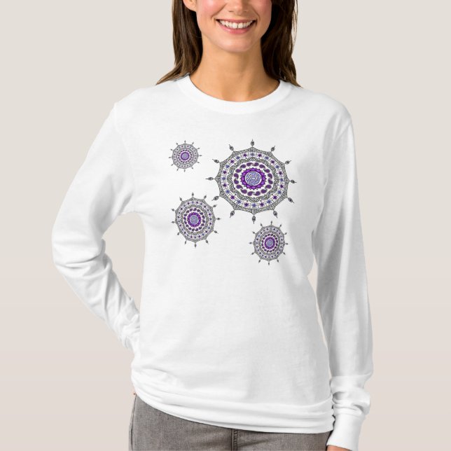 Mehndi Fantasy Silver Women's Light Shirt (Front)