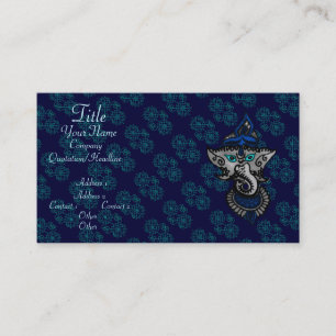 Mehndi Ganesha (Blue) Business Card