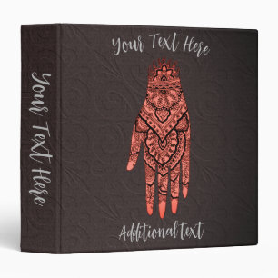 Mehndi Hand Tattoo Art Design Personalized Binder