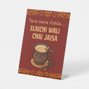 Mehndi Henna Indian Pakistani Wedding Chai Tea Pedestal Sign