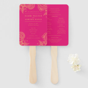 Mehndi Henna Wedding Program Hand Fan