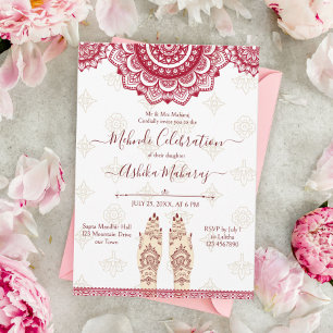 Mehndi Indian wedding maroon mandalas template 