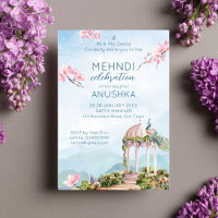 Mehndi Indian wedding peacock dusty blue