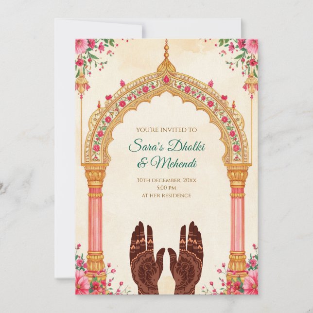 Mehndi invitations Digital Dholki invites (Devant)