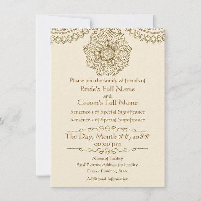 Mehndi Lace (Customized Invitation v2) (Front)
