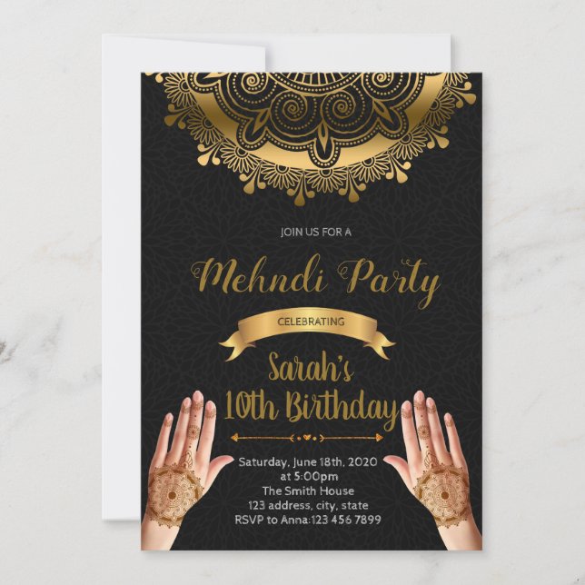 Mehndi party invitation (Front)