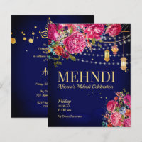 Mehndi Starry night Arabian lanterns floral Invita