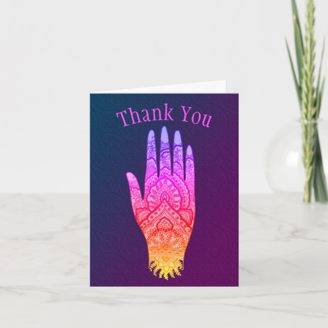 Mehndi tatouage à la main Art Rainbow Carte de rem (Devant)