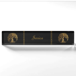 Mehndi Tree of Life (Gold) (Henna) Nameplate