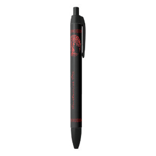 Mehndi Tree of Life (Henna) (Red) Black Ink Pen