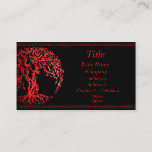 Mehndi Tree of Life (Henna) (Red) Business Card