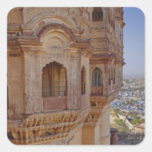 Mehrangarh Fort towering above Jodhpur, The Blue Square Sticker