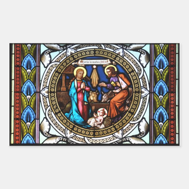 Mehrerau Collegiumskapelle Chapel Window Nativity Sticker (Front)