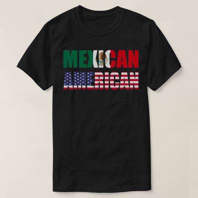 Meican American Flag  T-Shirt (Design Front)
