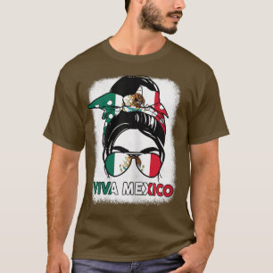 Meican FlagWomen Girl Kids Viva Meico Spanish Mom T-Shirt