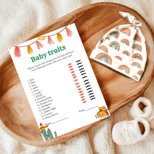 Meican Tacos bébé trait baby shower de jeu Carte