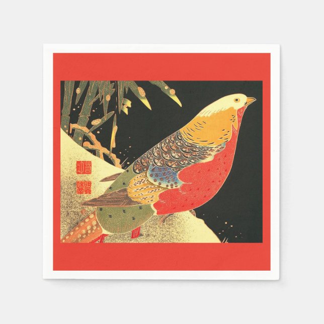  Meiji bird print Napkin (Front)