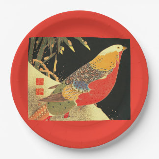 Meiji bird print paper plate