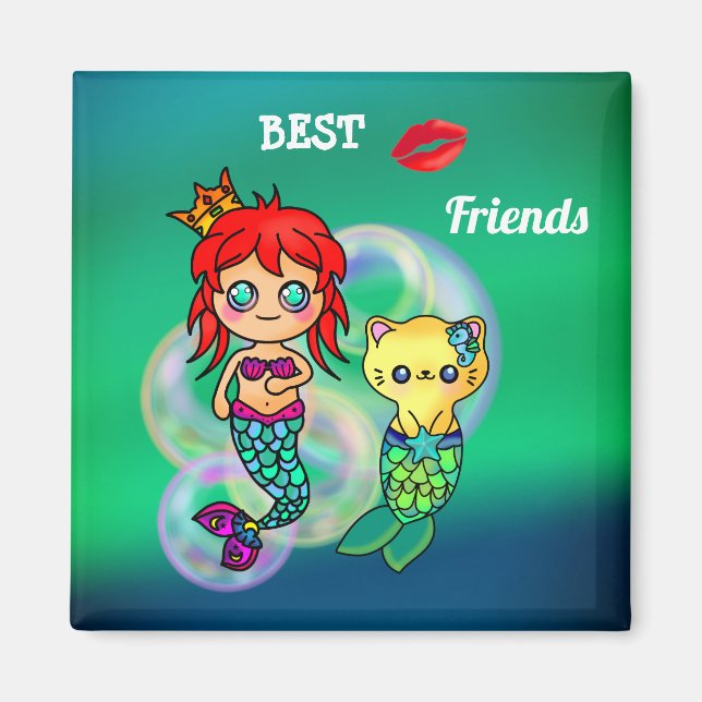 Meilleur ami Mermaids Magnet (Devant)