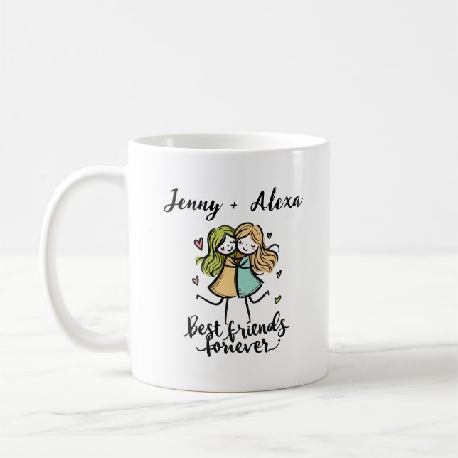 Meilleur Ami Personnalisé Forever Mug - Cadeau BFF (Gauche)
