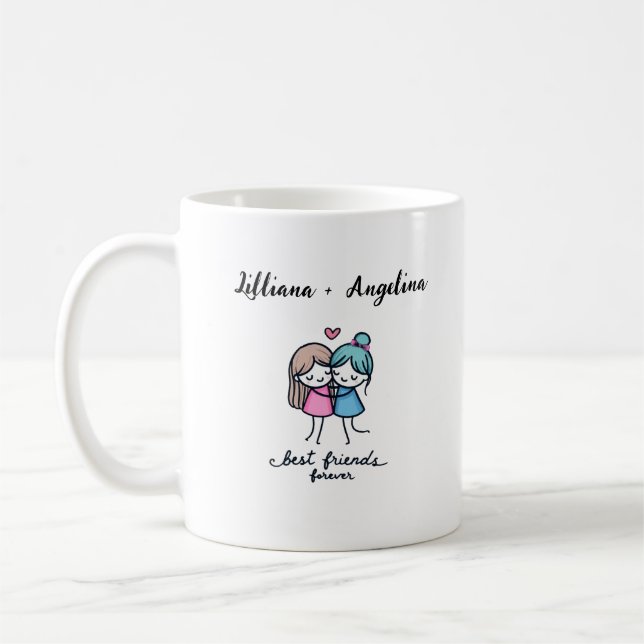 Meilleur Ami Personnalisé Forever Mug - Custom Nam (Gauche)