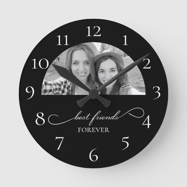 Meilleur amis Black and White Wall Horloge (Recto)