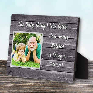 Meilleur cadeau ! Plaque photo Papa retraitée