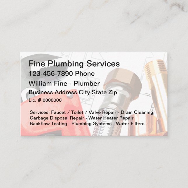 Meilleur Carte de visite de service de plomberie (Devant)