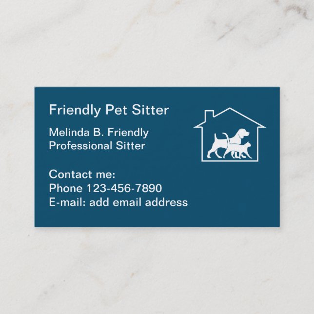 Meilleur Carte de visite simple pour animaux de co (Devant)